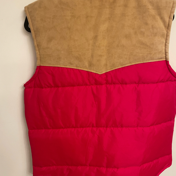 Vintage Red Man Pouch Promotional Puffer Vest Size M - Picture 4 of 5